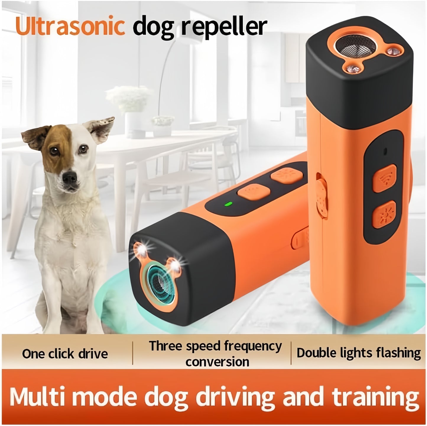 Dog Bark Deterrent with LED Flashlight and High-Definition Display