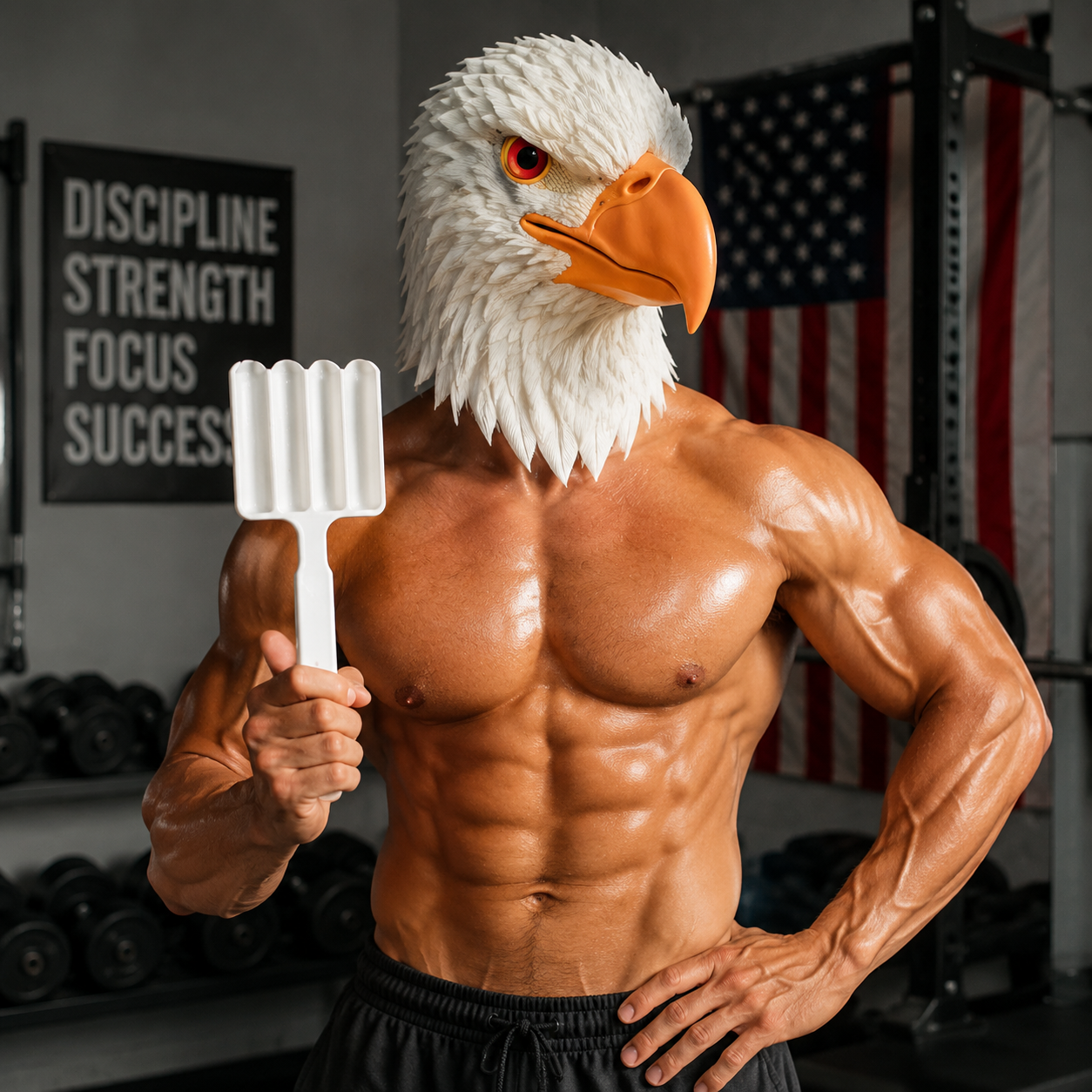 White Eagle Head Mask for Halloween, Bird Mask with Fur