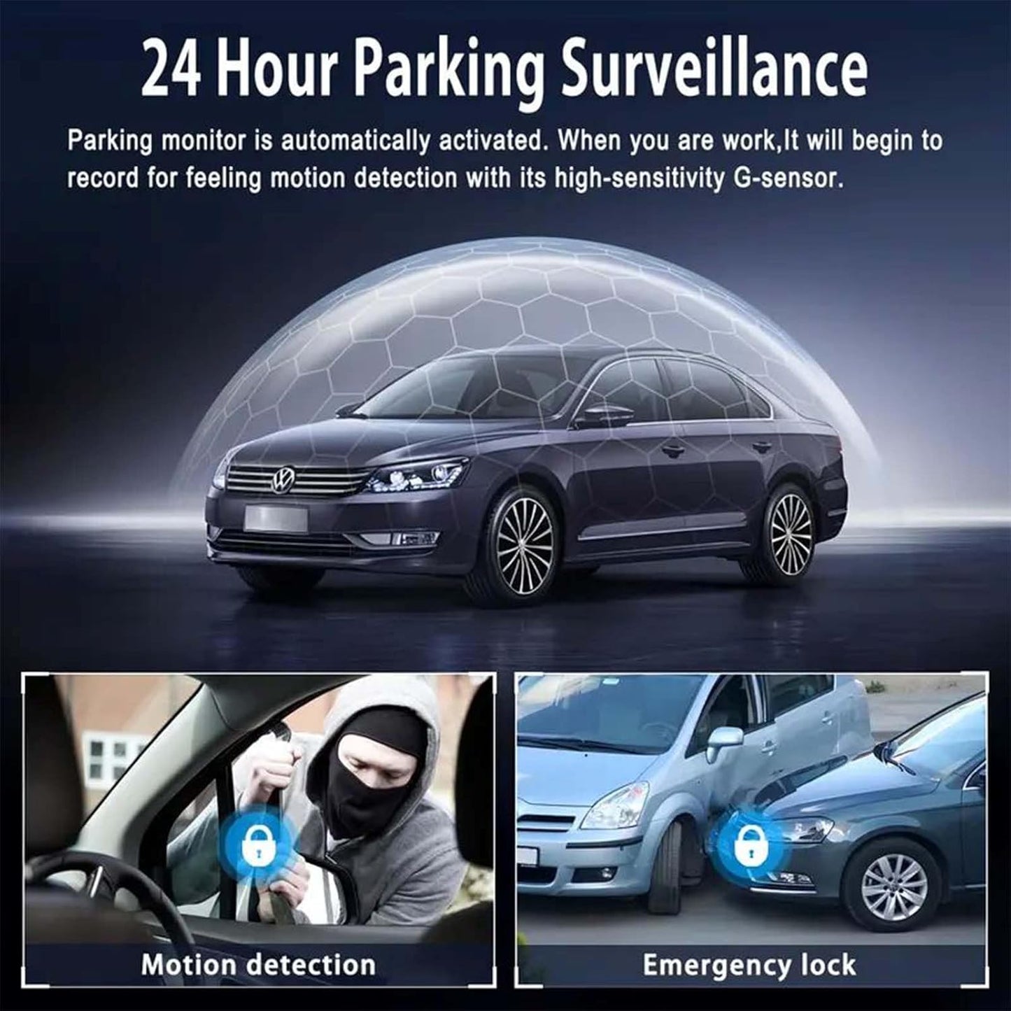 🛡️ 360° 4-Channel Dash Cam – Front, Rear, Left & Right | 1080P HD + Infrared Night Vision