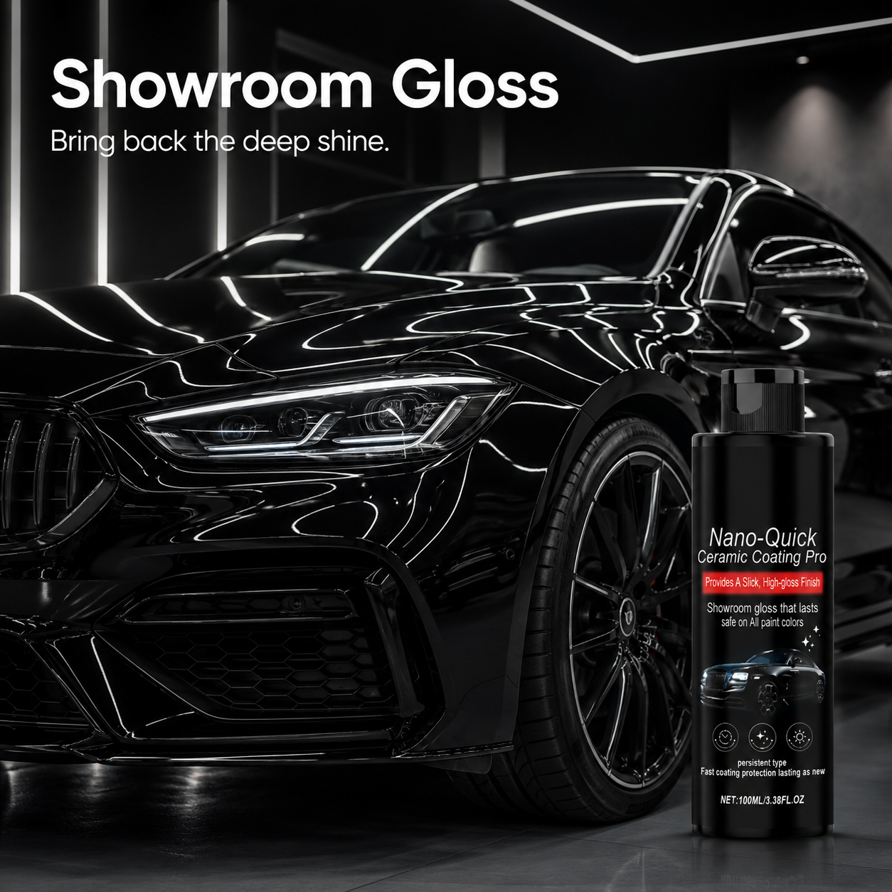 Nano Instant Ceramic Coating Professional Edition - Premium Car Care - Instantly delivers a mirror-like shine and protects the paintwork