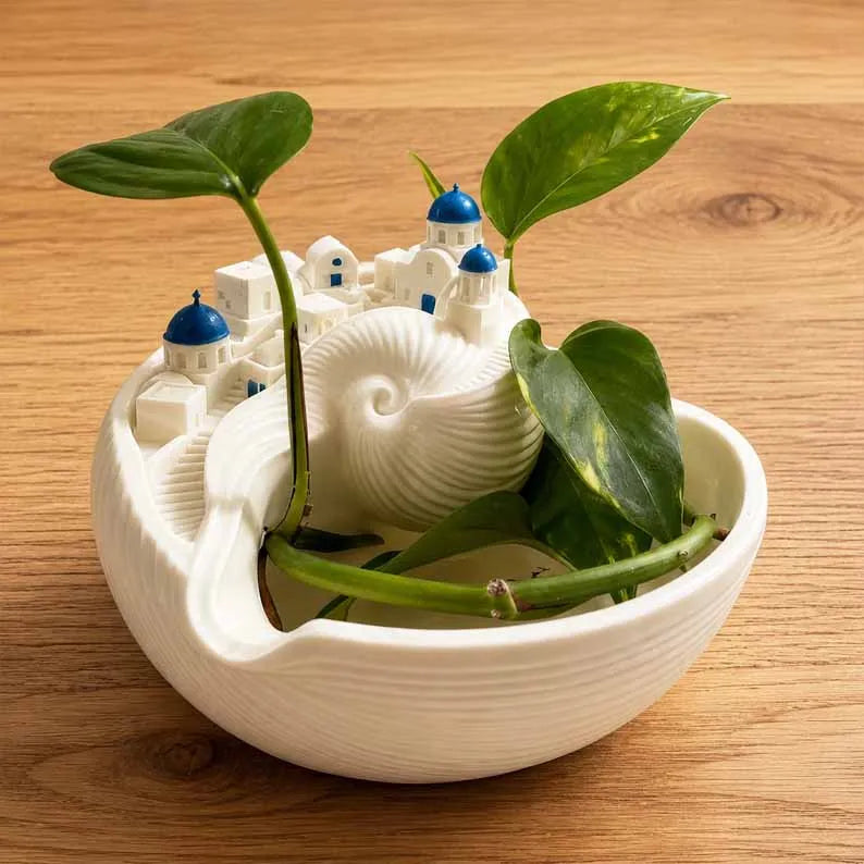 ποΈ Santorini Catchall Bowl β π 3D Miniature Island Design β Home Decor & Jewelry Tray