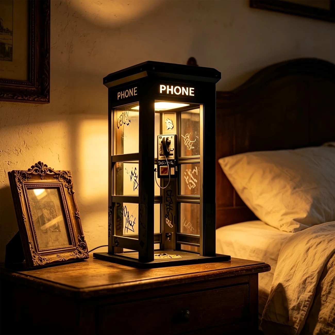 π Retro Telephone Booth Lamp β Cozy Vintage Night Light for Bedroom, Desk & Home Decor