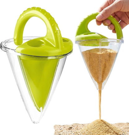 🏖️ Giant Sand Art Funnel – 🎨 Draw, Build & Create with Sand & Water – Creative Beach Toy for Kids – 11 Inch, Easy 3-Step Play