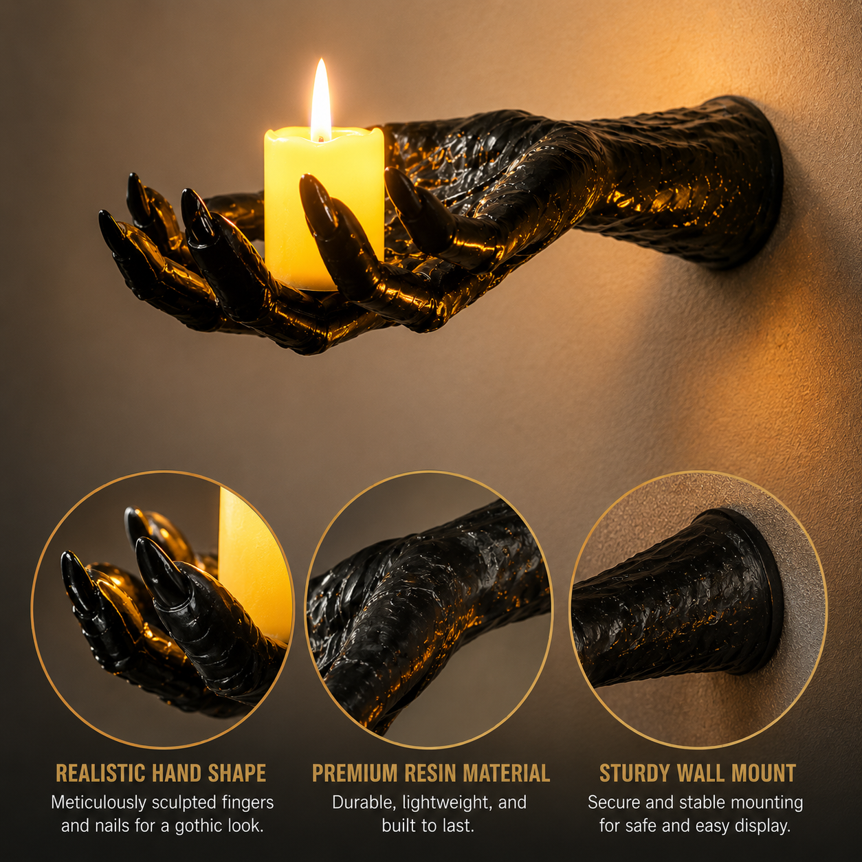 3-Piece Set of Wall-Mounted “Creepy Reaching Hands”