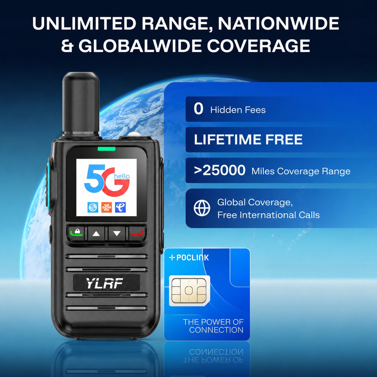 📡 YLRF GD-810S Two-Way Radio – 🔊 Clear Audio & Long Battery Life – Stable Signal for Road Trips, Camping, Hotels & Fleet Management