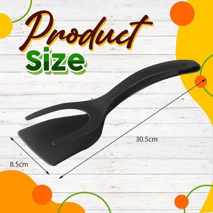 🍳 2-in-1 Spatula Tongs – Food Grade Silicone Tips, Non-Stick, Heat Resistant, Long Handle