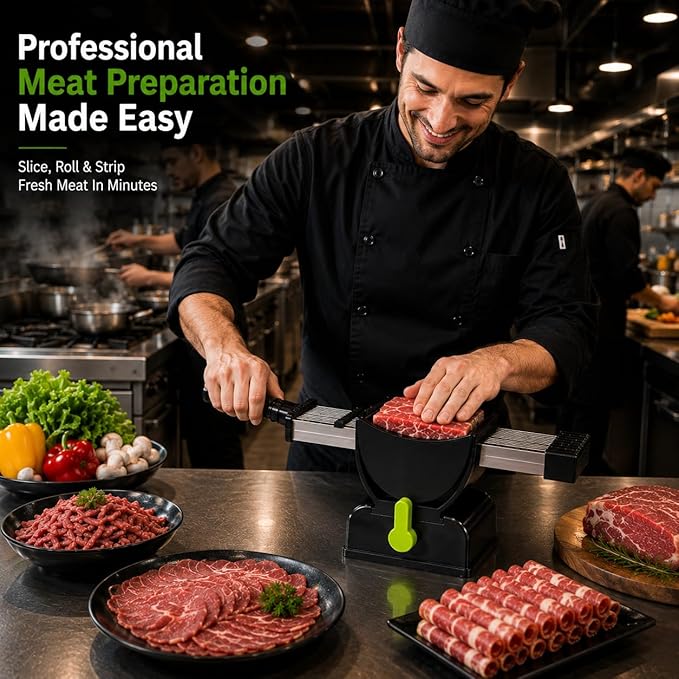 Fresh Meat Slicer Knife Set – 17-in-1 Stainless Steel Adjustable Meat Cleaver