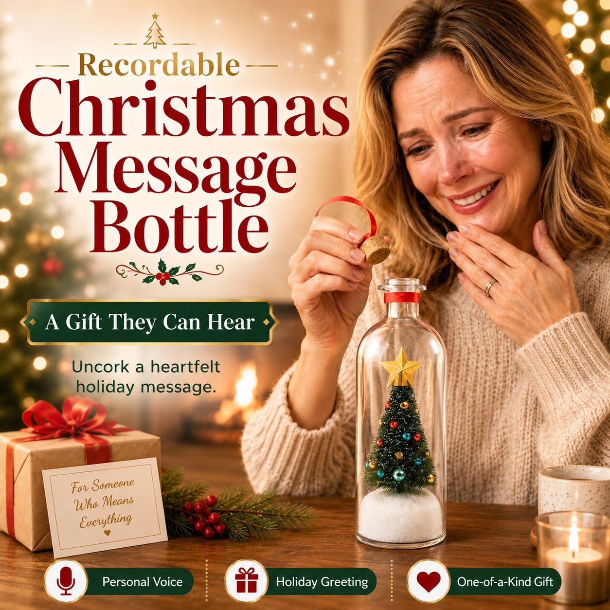Recordable Christmas Message Bottle