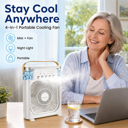 Four In One Portable Desktop Cooling Fan With Ice Mist