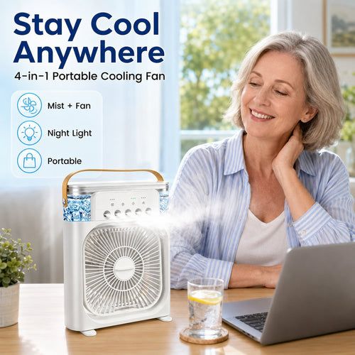 Four In One Portable Desktop Cooling Fan With Ice Mist