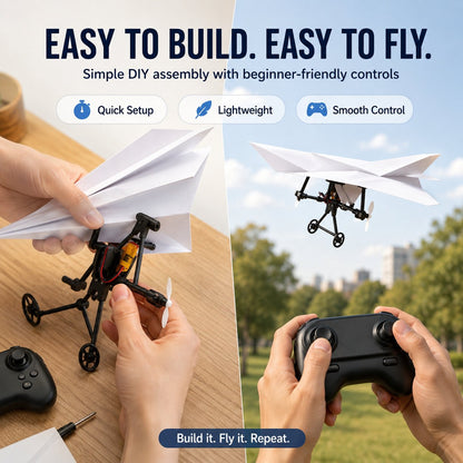 ✈️ RC Paper Airplane Kit – Turn Ordinary Paper Into A Flying Remote-Control Aircraft