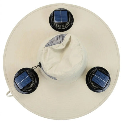 🧢 2026 Solar Cooling Hat – 🌬️ 3 Built-in Fans, UPF50+ Sun Protection – Solar + Battery Powered