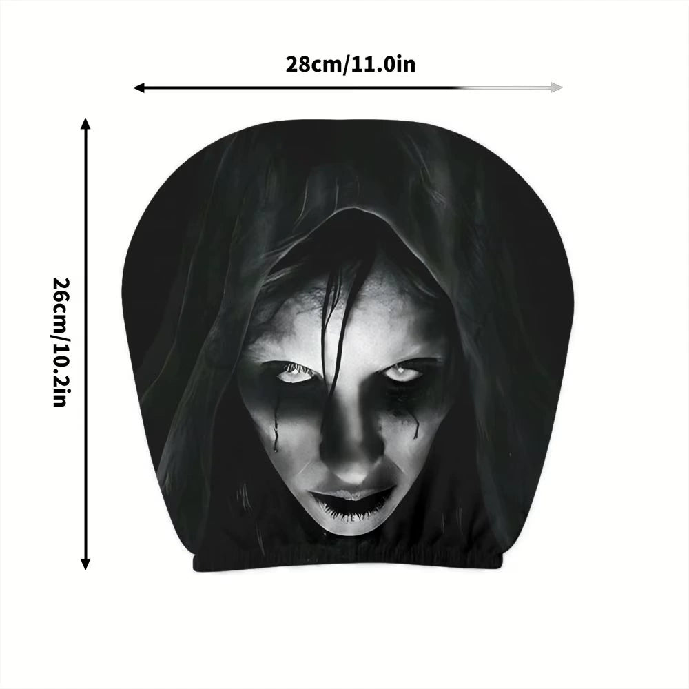 “Scary Face” Headrest Cover, Spooky-Style Stretchable Headrest Protector