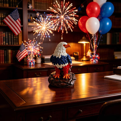 🇺🇸 250th Eagle Stained Glass Wall Lamp – 🦅 Patriotic LED Tribute Light – Resin Craft, Warm Glow, Perfect for Home, Office & Man Cave