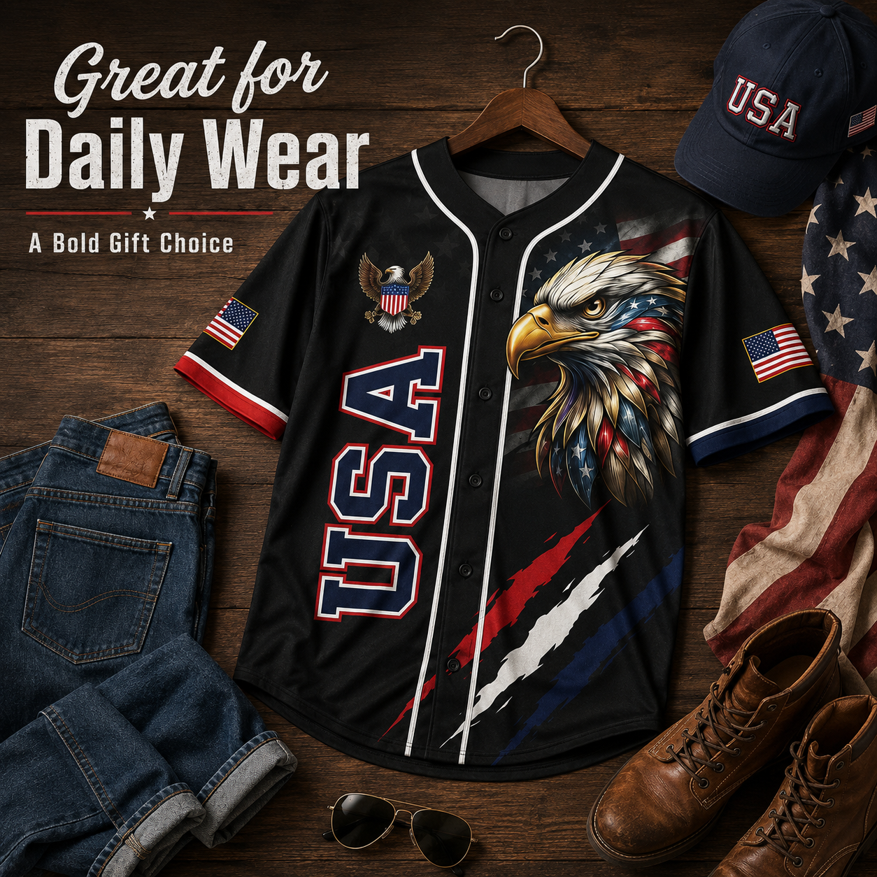 American-style baseball jersey