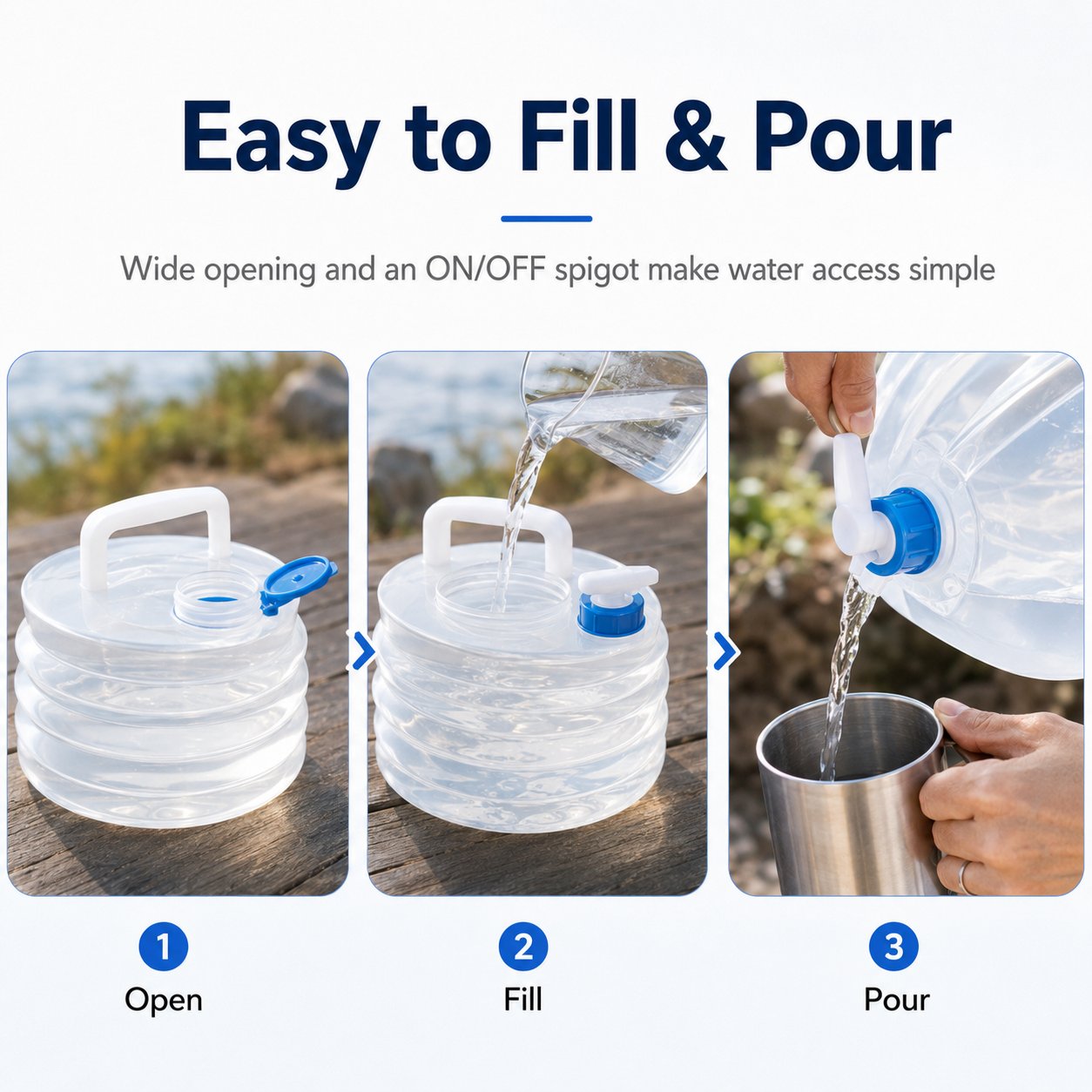🔥 Last Day 49% OFF - Collapsible Polyethylene Water Carrier Container with Leakproof Spigot
