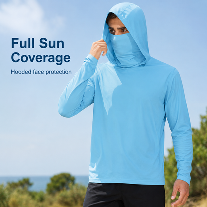 Men's UPF 50+ Lightweight Hoodie with Face Covering