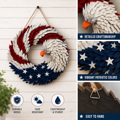American Eagle Wooden Door Wreath Sign
