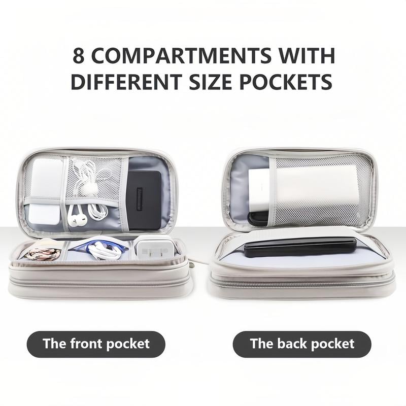 🔥43% OFF Today Only – Cable Organizer Bag, Double Layer Travel Pouch for Chargers, Cords & Tech Accessories