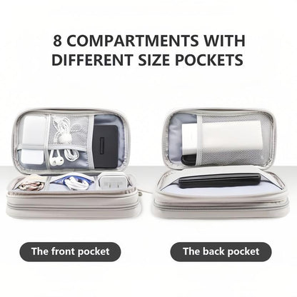 🔥43% OFF Today Only – Cable Organizer Bag, Double Layer Travel Pouch for Chargers, Cords & Tech Accessories