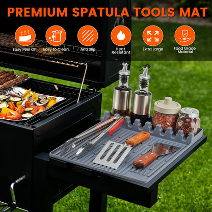 🔅Silicone Grill Side Shelf Mat – Heat Resistant BBQ Tool Organizer