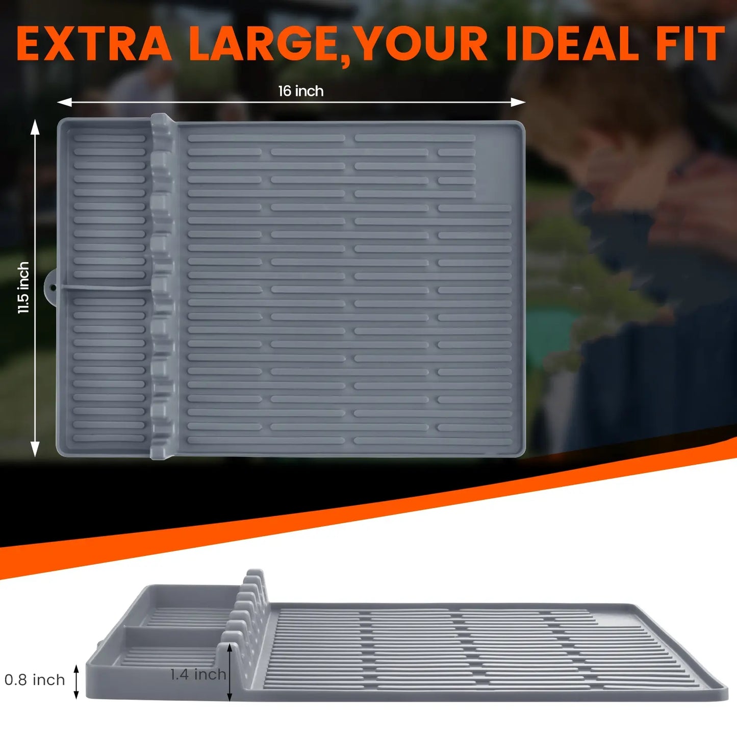 🔅Silicone Grill Side Shelf Mat – Heat Resistant BBQ Tool Organizer