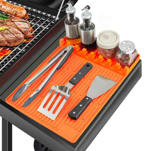 🔅Silicone Grill Side Shelf Mat – Heat Resistant BBQ Tool Organizer