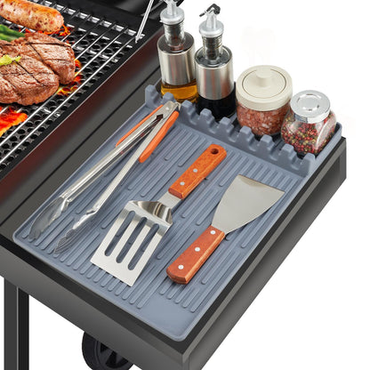 🔅Silicone Grill Side Shelf Mat – Heat Resistant BBQ Tool Organizer