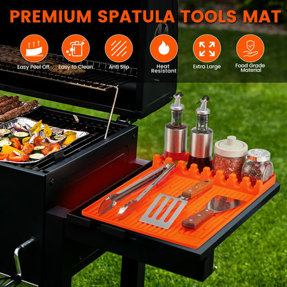 🔅Silicone Grill Side Shelf Mat – Heat Resistant BBQ Tool Organizer