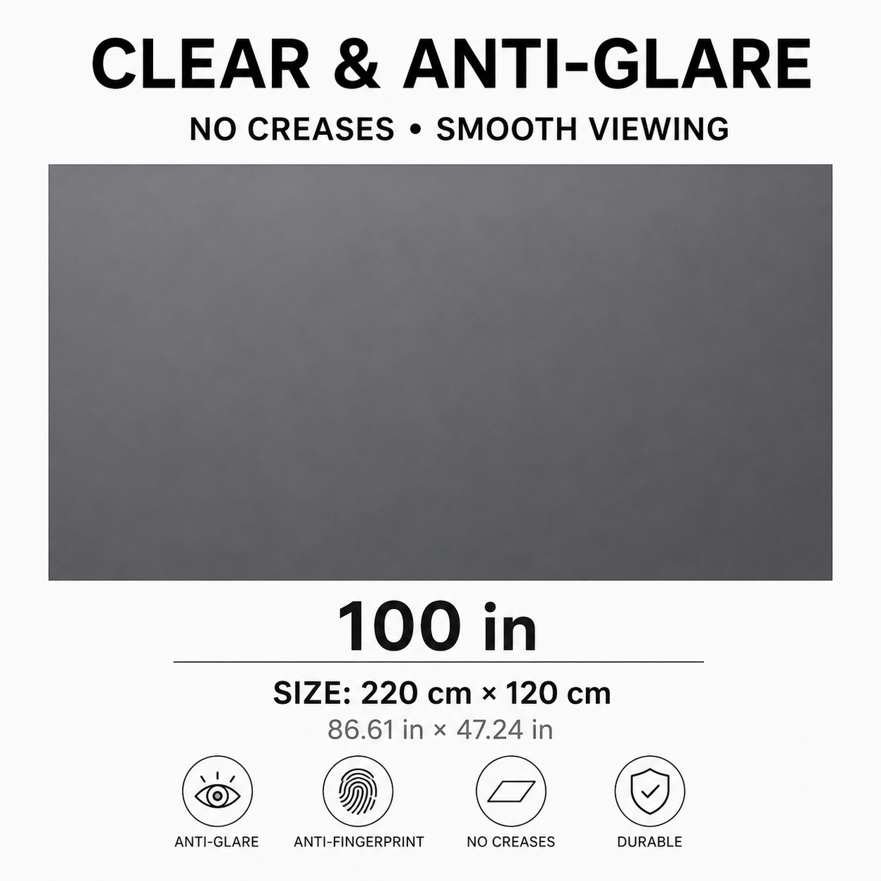 🚀 100" 4K Projector Screen | Anti-Light Foldable Home Theater Cinema Display 🎬