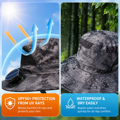 🌞 Solar-Powered Cooling Hat | Stay Cool Outdoors, No Batteries Needed