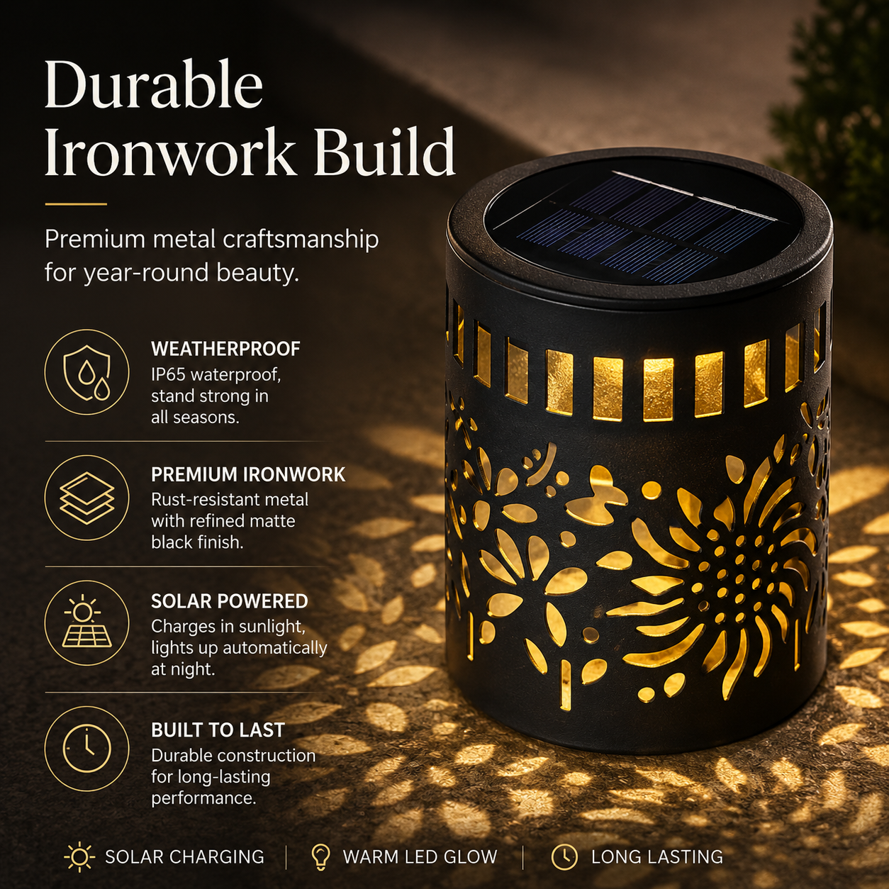 🌞 Solar Garden Light Decor ✨ Cozy Magical Evening Outdoor Glow 🌙