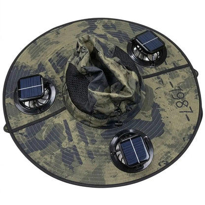 🧢 2026 Solar Cooling Hat – 🌬️ 3 Built-in Fans, UPF50+ Sun Protection – Solar + Battery Powered
