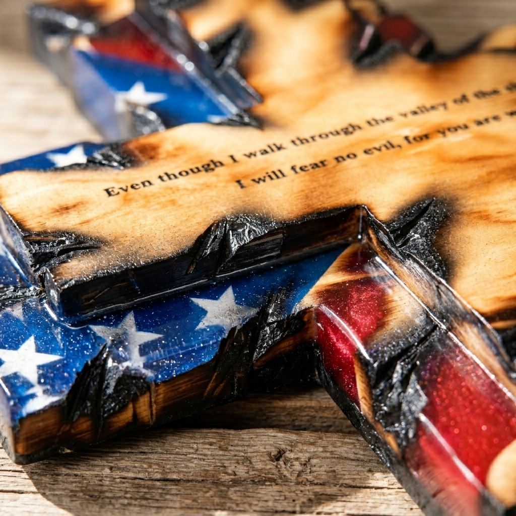 🚨 50% OFF TODAY ⭐ 🇺🇸 Patriotic American Flag Wooden Cross • Buy 2 FREE SHIPPING! 🔥
