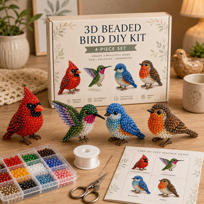🧵🐦 3D Beaded Animal DIY Kit | Perfect Gift for Craft & Animal Lovers ✨