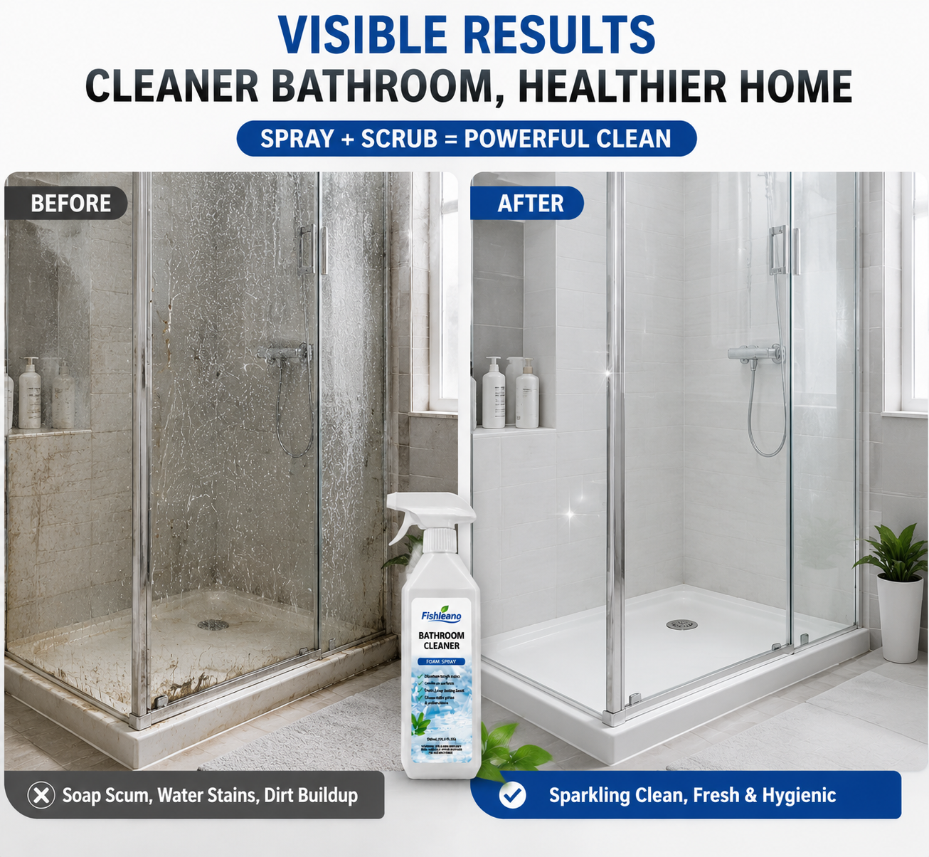 Cleaning Spray: Removes Mold, Prevents Mold, Removes Scale, Removes Soap Scum, and Eliminates Odors