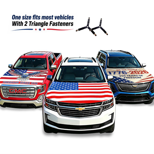 🔥LAST DAY 49% OFF🔥American Flag Car Hood Cover With Dual Triangle Clips