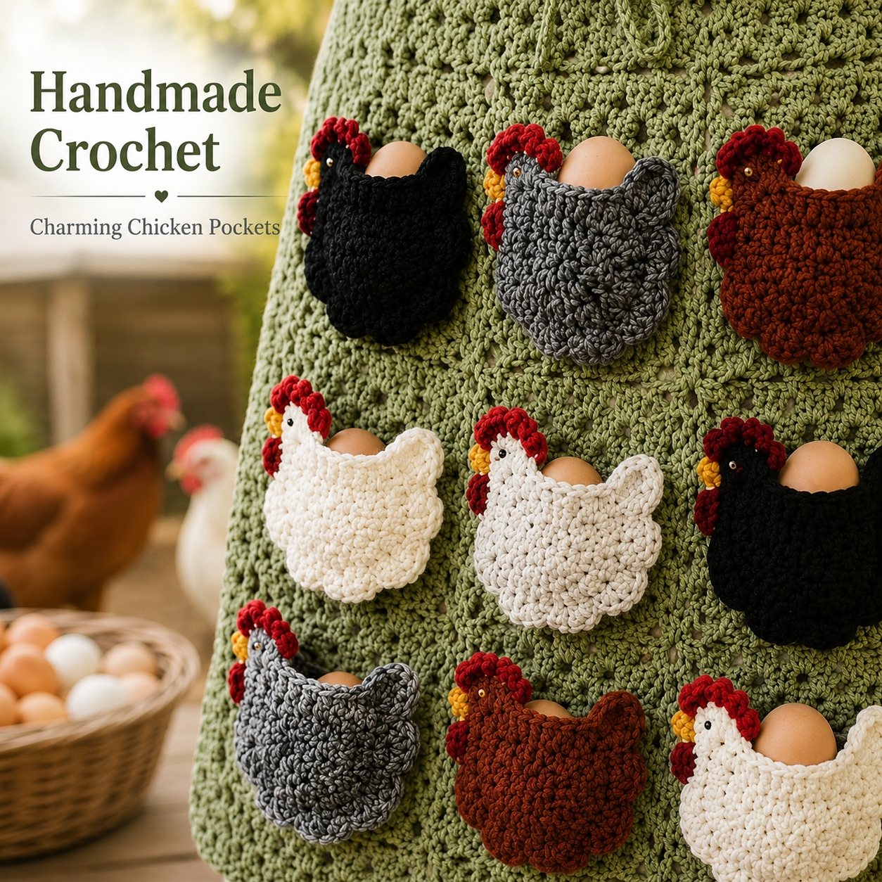 New European and American-style Hand-Knitted Cartoon Thanksgiving Fashion Turkey Apron with Tie Straps