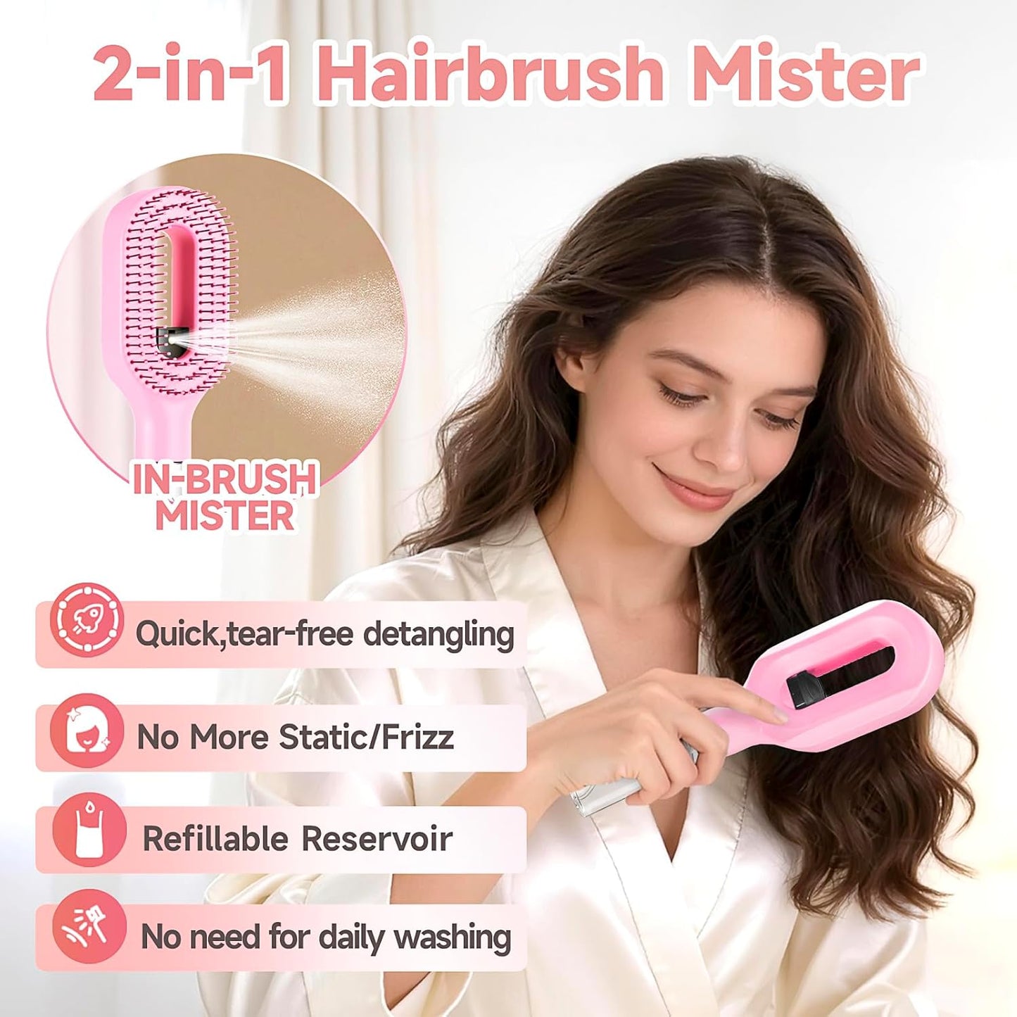 Spray Comb - 2-in-1 Portable Spray Comb with Water Spray Function