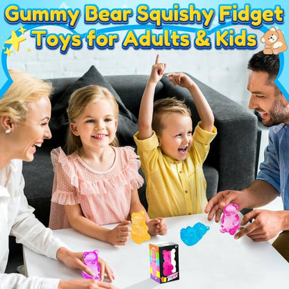 4 counts Squishy Bear - Sensory Fidget Toy with Jelly-Like Filling