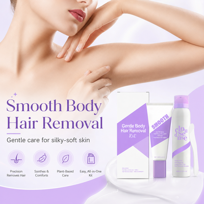 ✨ SmoothTouch  Body Hair Removal Set – Skincare-Infused Mousse & Cream for Soft, Silky Skin 💧