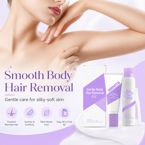 ✨ SmoothTouch  Body Hair Removal Set – Skincare-Infused Mousse & Cream for Soft, Silky Skin 💧
