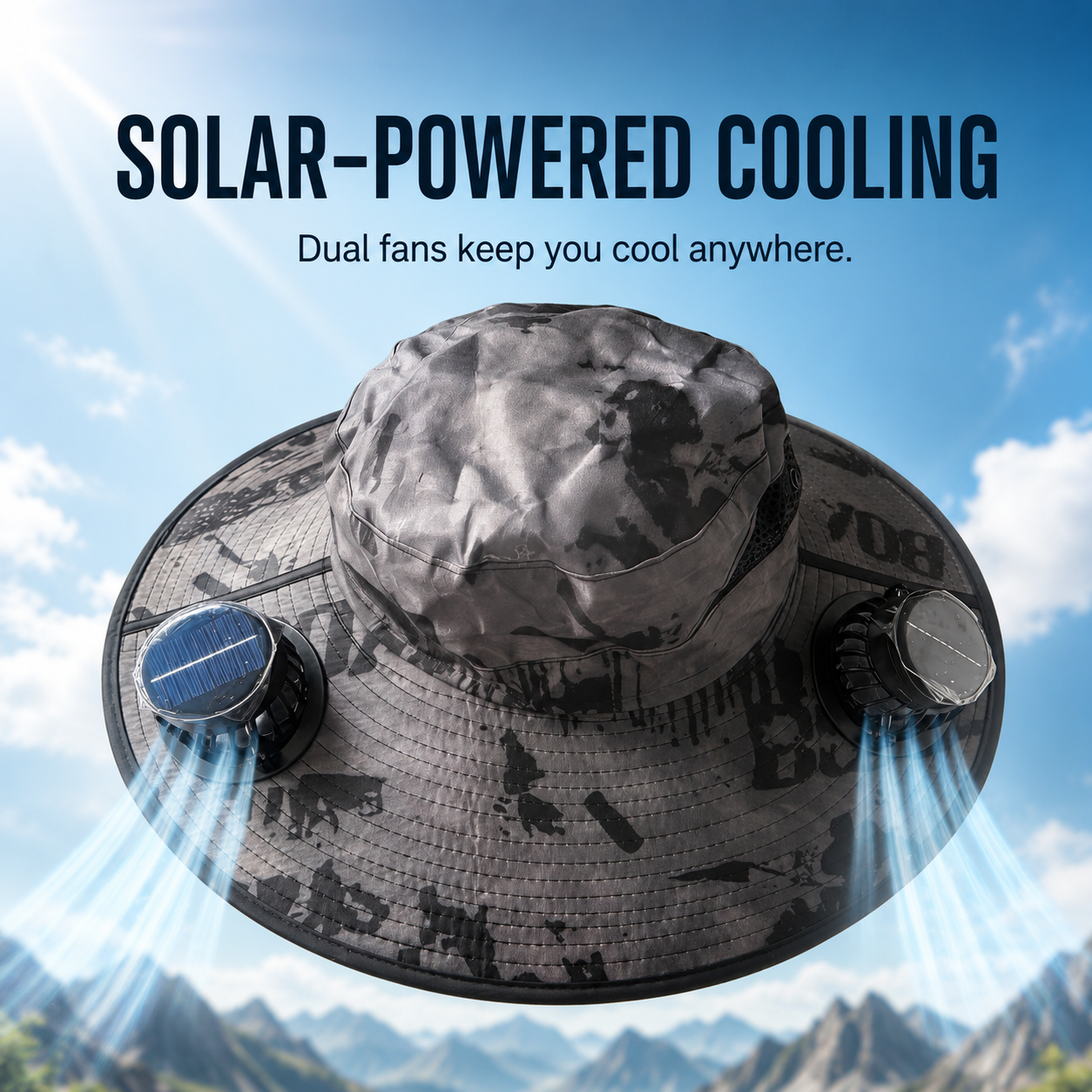🌞 Solar-Powered Cooling Hat | Stay Cool Outdoors, No Batteries Needed