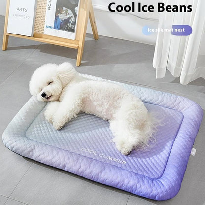 ❄️ Ice Silk Pet Cooling Mat – Breathable Summer Cooling Bed for Dogs & Cats