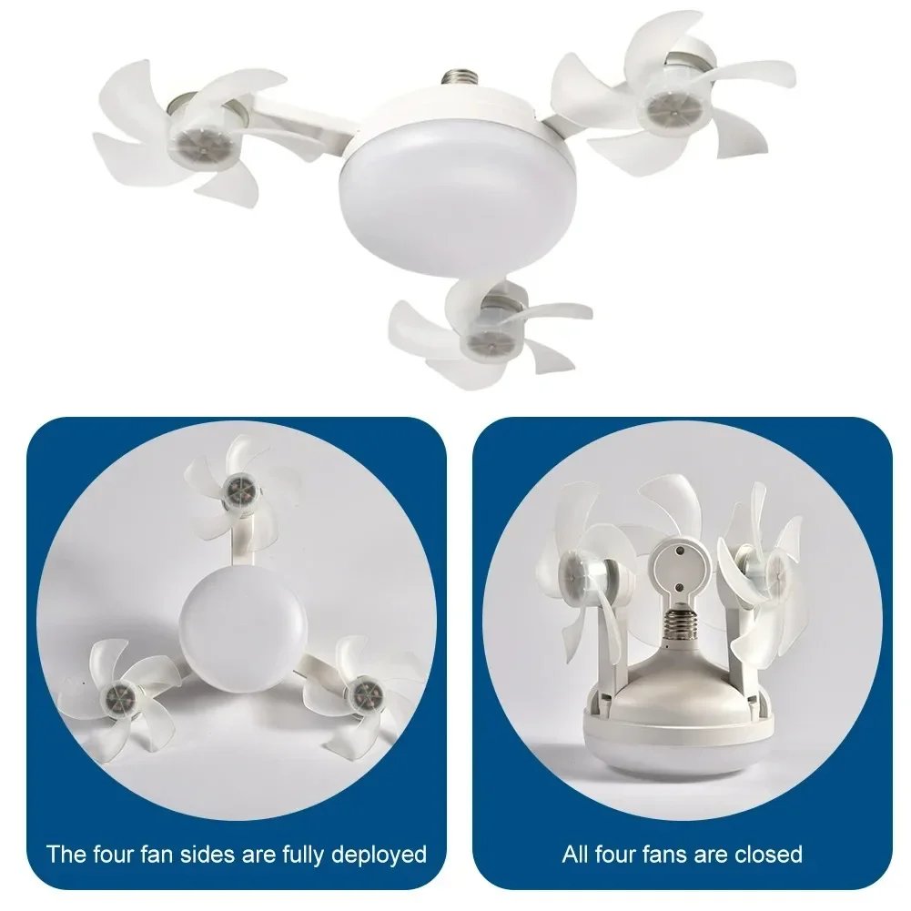 Silent Foldable E27 Fan Light