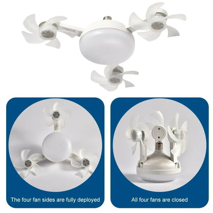 Silent Foldable E27 Fan Light