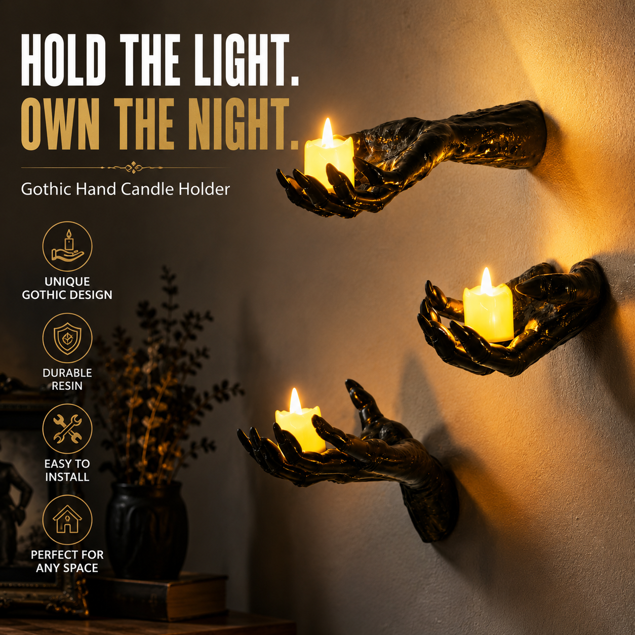 3-Piece Set of Wall-Mounted “Creepy Reaching Hands”