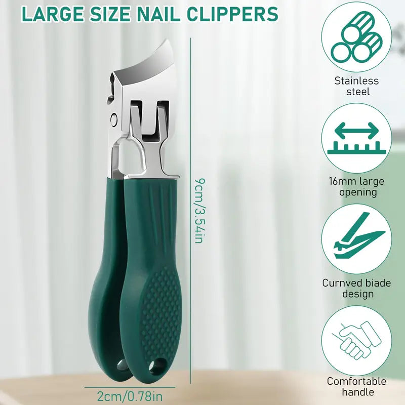 🦅 Eagle Beak Nail Clipper for Thick & Ingrown Nails – ✂️ Anti-Splash Design, Wide Jaw, Long Handle for Seniors – Stainless Steel Precision Blade