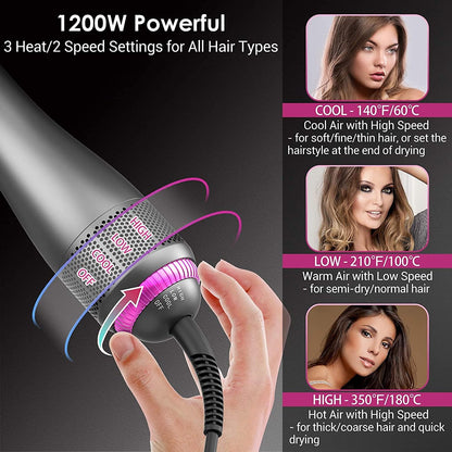3-in-1 Hair Dryer and Comb, Straightening Comb
