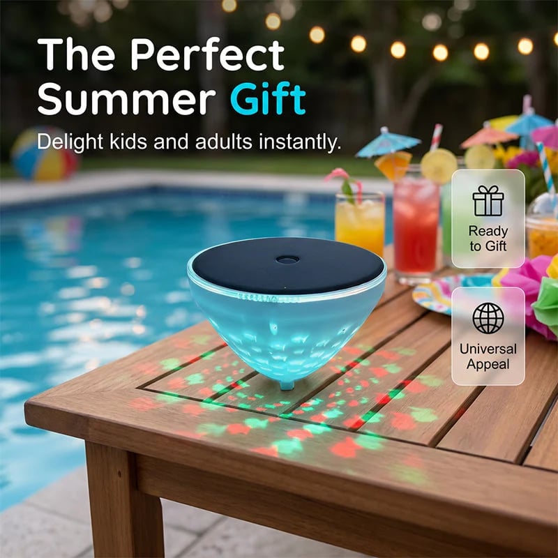 🌊 Solar Floating Pool Light – 🐟 Realistic Fish Projection & Water Glow – IP68 Waterproof, Solar Powered, No Wiring Needed